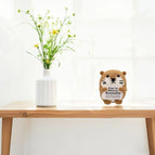 Crochet Positive Energy Otter Doll With Card Home Room Decoration Handmade Adorable Animal Knitted Otter Desktop Ornament Gifts