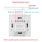 WiFi Smart Home Light Switch Wall Push Button Switch 1/2/3 Gang Smart Life/Tuya APP Works with Alexa Google Home Need Neutral