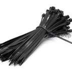 250Pcs 5x400mm Nylon Plastic Strong Binding Self-Locking Tie Black White