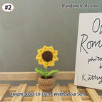 Crochet Flowers Artificial Eternal Flowers Wedding Gifts for Guests Woven Flowers Sunflowers Mothers Day Gift Parents' Day Gifts