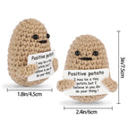 New Positive Energy Potato Hug Pocket Mini Handmade Plush Wool Knitting Doll with Card Funny Christams Gift Home Room Decoration
