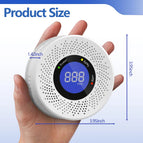 Smart Carbon Monoxide Detector with Large LCD Display Replaceable Battery Operated Household CO Detector Alarm for Home Kitchen