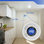 Smart Carbon Monoxide Detector with Large LCD Display Replaceable Battery Operated Household CO Detector Alarm for Home Kitchen