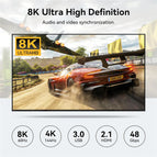 Taohome 8K HDMI KVM Switch 2 Monitors 4 Computers 4K 144Hz Dual Display 4x2 USB 3.0 KVM Switch for 4 PC Share Keyboard Mouse