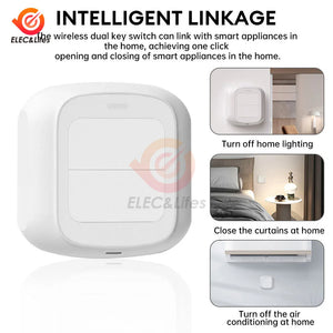 Tuya WiFi ZigBee Smart Scene Wireless Switch Push Button Controller Automation Scenario 2 Gang Smart Home Gadgets Smart Control