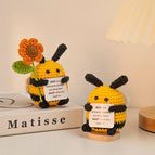 Crochet Bee Ornament Kawaii Desk Accessorie Handmade Woven Positive Potatoes Birthday Gifts for Children Kindergarten