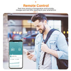AUBESS Tuya WiFi Temperature Humidity Sensor Home Connected Thermometer Compatible With Smart New Life Alexa Google Assistant