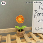 Crochet Flowers Artificial Eternal Flowers Wedding Gifts for Guests Woven Flowers Sunflowers Mothers Day Gift Parents' Day Gifts