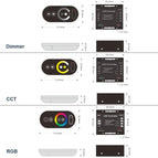DC12-24V 12A CCT RGB RGBW LED Strip Light RF Touch Remote Controller Dimmer for SMD COB LED Tape Light