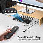 Taohome 8K HDMI KVM Switch 1 Monitors 4 Computers 4K 144Hz 4x1 USB 3.0 KVM Switch for 4 PC Share Keyboard Mouse