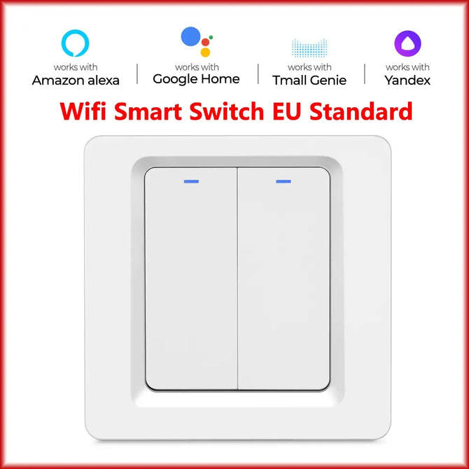 WiFi Smart Home Light Switch Wall Push Button Switch 1/2/3 Gang Smart Life/Tuya APP Works with Alexa Google Home Need Neutral