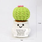 Mini Positive Potato Funny Avocado Duck Cute Knitted Crochet Doll with Card for Women Men Mom Dad Friend Birthday Cheer Up Gifts