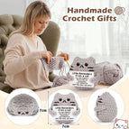 Positive Energy Pocket Hug Crochet Doll, Mini Handmade Knitted Plush Potato Turtle Vegetable Duck Funny Support Gift with Card