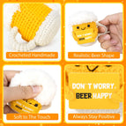 Funny Crochet Beer Handmade Ornaments Emotional Support With Card Desktop Ornament Handmade Knitte Beer Festival Gift Home Decor