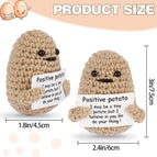 New Positive Energy Potato Hug Pocket Mini Handmade Plush Wool Knitting Doll with Card Funny Christams Gift Home Room Decoration