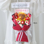 Crochet Flowers Bouquet Graduation Bouquet Knitted Flowers Artificial Flower Wedding Gift for Guests Christmas Gifts