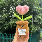 Crochet Flowers Sunflower Artificial Crochet Potted Desk Accessorie Office Accessorie Wedding Decor Teacher's Day Gift Girasol