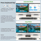 Taohome 8K KVM Switch HDMI 4 Port 4K 120Hz USB 3.0 KVM Switch 4 PC 2 Monitor EDID Emulator Dual Monitors Share Keyboard Mouse