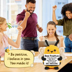 1 Piece of Mini Cute Crochet Positive Bee, Creative Plush Holiday Gift Desktop Decoration Ornament, Motivational and Encouraging Positive Duck and Penguin with Positive Energy Card, Christmas Stocking Filler Gift