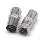 1pcs Thread inch F to TV male and female nickel-plated cable TV set-top box RF F revolution antenna female