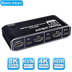 HDMI 2.1 KVM Switch 4K 120Hz HDMI USB 3.0 KVM Switch USB 8K 60Hz 1080@240Hz USB KVM Switcher HDMI with PC 2 Computer 1 Monitor