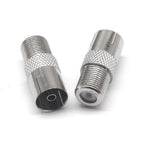 1pcs Thread inch F to TV male and female nickel-plated cable TV set-top box RF F revolution antenna female