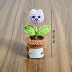 Crochet Flowers Sunflower Artificial Crochet Potted Desk Accessorie Office Accessorie Wedding Decor Teacher's Day Gift Girasol