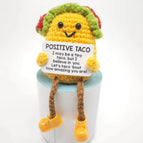 Positive Energy Potato Pocket Hug Handmade AnimalCrochet Mini Doll Funny Wool Gift for Friends or Lover Emotional Support Plant