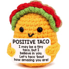 Positive Crochet Taco Emotional Inspirational Support Birthday Funny Gifts for Women Men Christmas Stocking Desk Home Decor