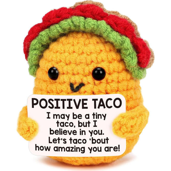 Positive Crochet Taco Emotional Inspirational Support Birthday Funny Gifts for Women Men Christmas Stocking Desk Home Decor