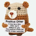 Mini Positive Potato Funny Avocado Duck Cute Knitted Crochet Doll with Card for Women Men Mom Dad Friend Birthday Cheer Up Gifts