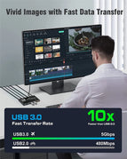 4K USB KVM Switch USB 3.0 Switcher 8K HDMI-compatible KVM Switch 2 In 1 Out for 2 PC Sharing Keyboard Mouse EDID / HDCP Printer
