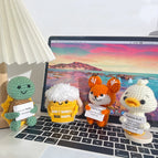Positive Crochet Animals Ornament Desk Accessorie Offices Accessories Handmade Woven Figurine Gifts Birthday Wedding Gifts