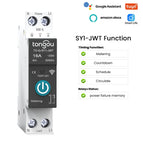 TUYA WIFI Smart Circuit Breaker With Metering 1P 50A 63A DIN Rail for Smart Home wireless Remote Control Switch by APP TONGOU