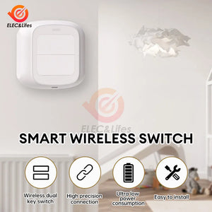 Tuya WiFi ZigBee Smart Scene Wireless Switch Push Button Controller Automation Scenario 2 Gang Smart Home Gadgets Smart Control