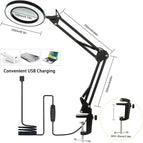 5X LED Magnifying Lamp with Clamp 3 Color Modes Adjustable Illuminated Magnifier for Soldering Iron Repair/Table Lamp/Skincare
