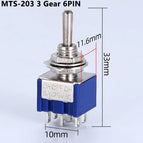 1/2/5PCS SPDT DPDT Reset Latching Toggle Switch 125V6A MTS-302 Mini Miniature Toggle Switch MTS-403 ON-ON Mini Toggle Switches