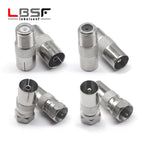 1pcs Thread inch F to TV male and female nickel-plated cable TV set-top box RF F revolution antenna female