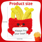 Positive Energy Pocket Hug Crochet Doll, Mini Handmade Knitted Plush Potato Turtle Vegetable Duck Funny Support Gift with Card