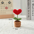 Crochet Flowers Sunflower Artificial Crochet Potted Desk Accessorie Office Accessorie Wedding Decor Teacher's Day Gift Girasol