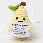 Mini Positive Potato Funny Avocado Duck Cute Knitted Crochet Doll with Card for Women Men Mom Dad Friend Birthday Cheer Up Gifts
