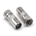 1pcs Thread inch F to TV male and female nickel-plated cable TV set-top box RF F revolution antenna female