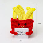 Mini Positive Potato Funny Avocado Duck Cute Knitted Crochet Doll with Card for Women Men Mom Dad Friend Birthday Cheer Up Gifts