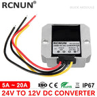 RCNUN 24V to 12V 5A 10A 20A Reliable DC DC Converter Step Down Voltage Regulator 24 volt to 12 volt Buck Module for Cars Solar