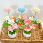 Crochet Flowers Artificial Eternal Flowers Wedding Gifts for Guests Woven Flowers Sunflowers Mothers Day Gift Parents' Day Gifts