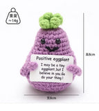 New Positive Energy Potato Hug Pocket Mini Handmade Plush Wool Knitting Doll with Card Funny Christams Gift Home Room Decoration