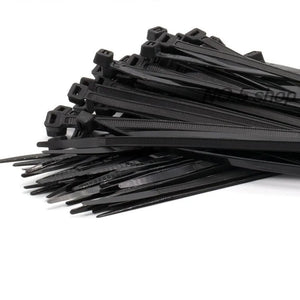 250Pcs 5x400mm Nylon Plastic Strong Binding Self-Locking Tie Black White