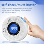 Smart Carbon Monoxide Detector with Large LCD Display Replaceable Battery Operated Household CO Detector Alarm for Home Kitchen