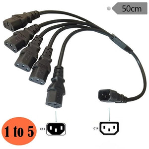 1 pcs High Quality IEC 320 C14 Male Plug to 2/3/4/5X C13 Female Y Type Splitter Power Cord , C14 to 4 x C13, 250V/10A