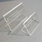T1.2mm Acrylic Plastic Price Label Card Holders L Shaped Display Stand Sign Paper Promotion on Table